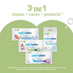 WaterWipes Sensitive+ Baby & Toddler Wipes, 3-In-1 Cleans, Cares, Protects, 99.9% Water, Textured Clean, Unscented & Hypoallergenic, 720 Count (12 Packs)