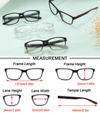 Blue Light Blocking Reading Glasses for Men,4 Pack Stylish Computer 1.5 Readers with Spring Hinges,Anti Glare/Eye Strain Filter UV Ray Magnigying Reader Eyeglasses,+1.50 Magnification Strength