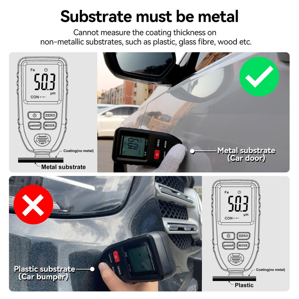 Car Coating Thickness Meter for Used Car Buyers, Paint Mil Thickness Meter Gauge Check The Car’s Original Coating Auto Car Paint Meter