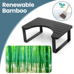 Bathroom Stool,Bamboo Toilet for Bathroom,Toilet Stools,Potty for Pooping,Poop Stool,Toilet Step Toddler,Portable Squatting Pan with Dual Anti Slip Design,Stain,Scratch,CrackProof(Black)