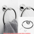 NearMoon Bath Towel Ring, Bathroom Hardware Accessories-Thicken Stainless Steel Hand Towel Holder for Bathroom, Modern Round Towel Hanger Wall Mounted (Chrome, 3 Pack)