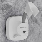 FERCOSEN 360° Swivel Shower Head Holder with Suction Cup | 10kg Load Capacity, Tool-Free Installation in Seconds | Removable and Rust-Resistant Shower Bracket with Storage Hook (White)
