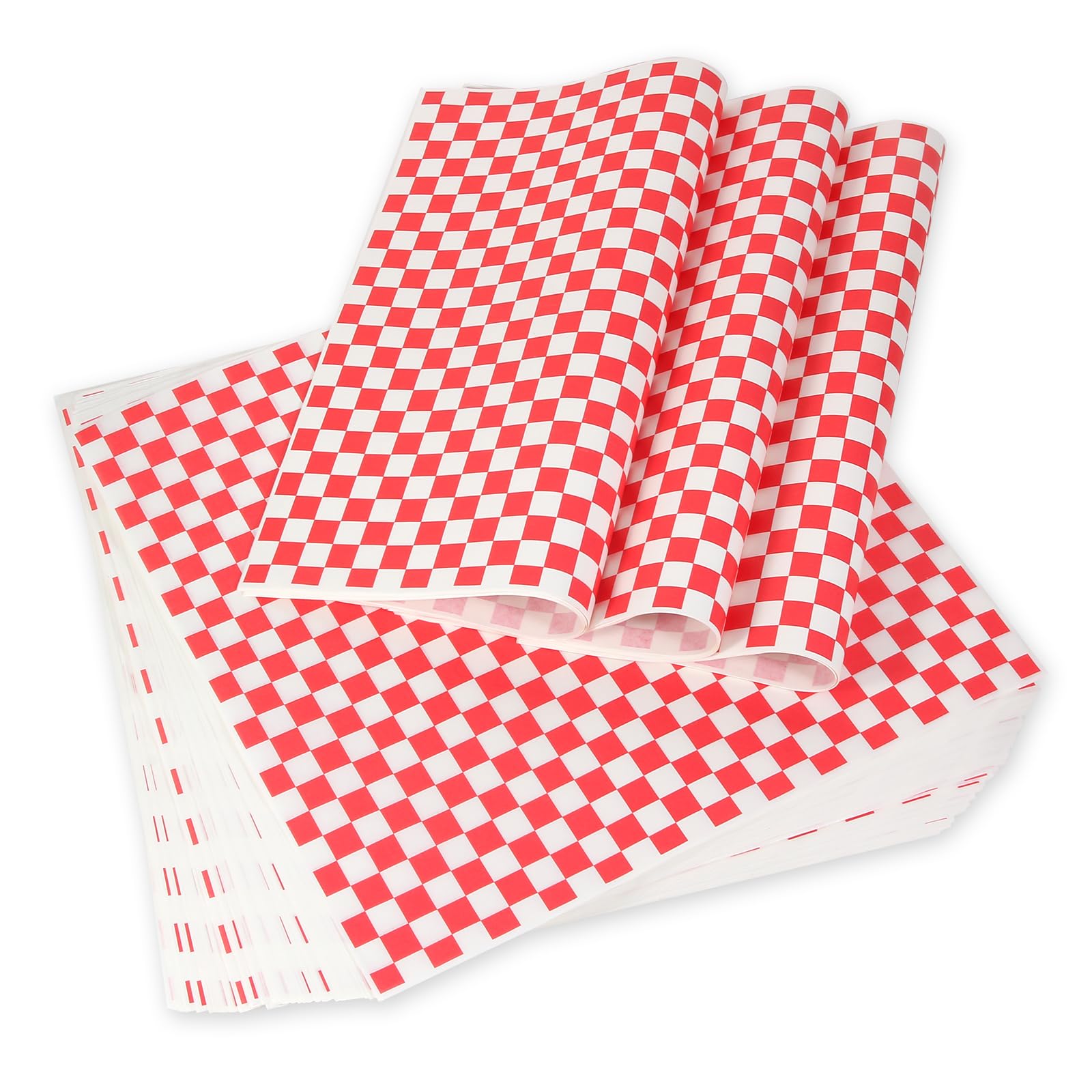 100pcs Deli Paper Sheets 12x12", Premium Food Basket Liners, Grease Resistant Wax Paper Sheets for Food, Classic Checkered Sandwich Wrapping Paper for Party, Festival and Outdoors, JIRNGLA