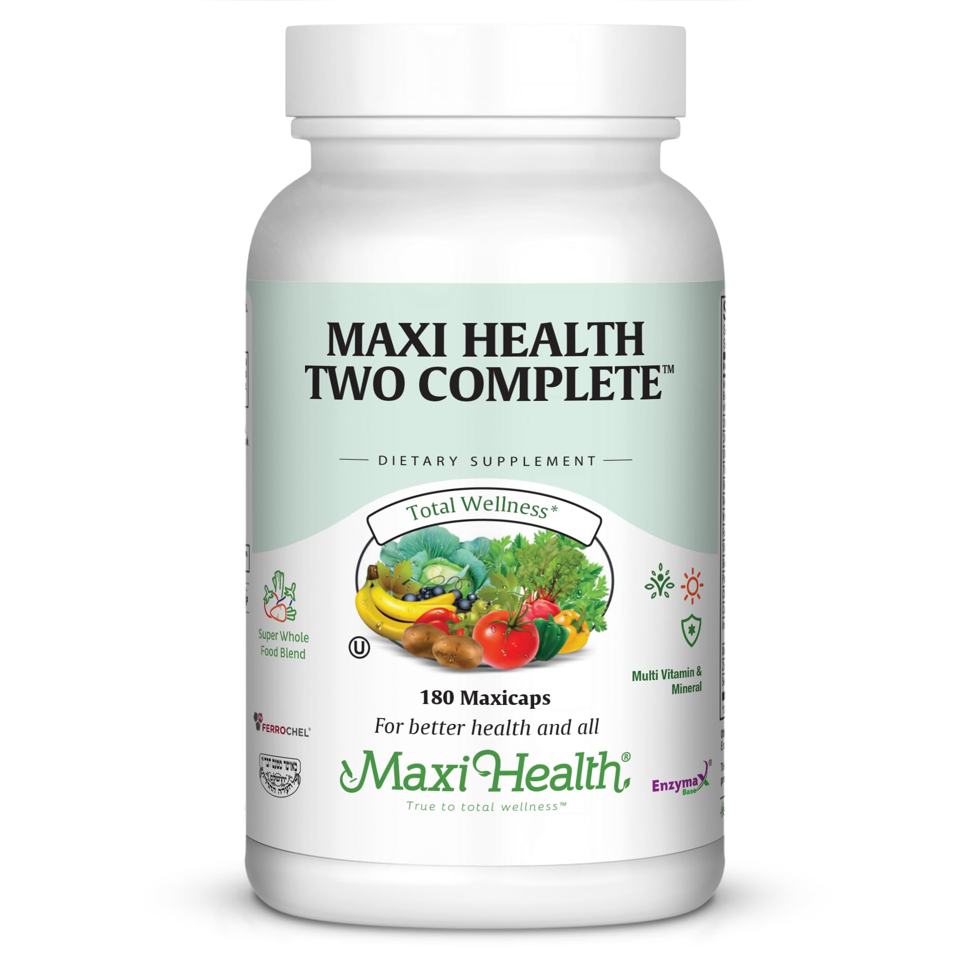 Maxi Health Multivitamins for Men and Women – Complete Daily Vitamins for Energy, Immune Function, and Wellness Support – Kosher & Vegan Multivitamin – 180 Capsules