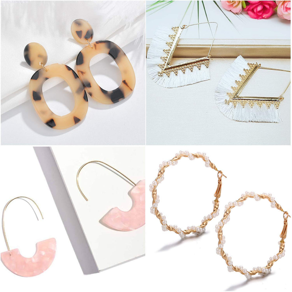 Earrings Set for Women, Funtopia 61 Pairs Fashion Tassel Earrings