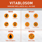 Vitablosom Liposomal Vitamin C 2000mg Liquid for Adults, High Absorption VIT C, Maximize Vitamin C, Immune System & Antioxidant Support, 60ML (2 Bottle)