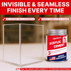 Acrylic Bonding Cement with Applicator Bottle 4 oz, Clear Adhesive for Plexiglass and Plastic Sheets, Fast-Setting Glue