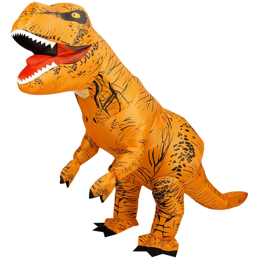 viwzon Inflatable T-Rex Costume, Adults Dinosaur Blow Up Suit for Halloween Cosplay Themed Parties, Dino Costume