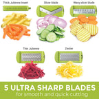 Mueller Mandoline Slicer, Premium Quality V-Pro Five Blade Adjustable Vegetable Slicer, Cutter, Shredder, Veggie Slicers for Fruits and Vegetables Gray