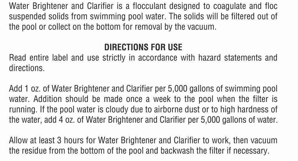 Robelle 1-Quart 4-Pack Premium Water Brightener and Clarifier, Pool Clarifier, Made in USA