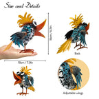 Metal Bird Outdoor Decor - 6.5inch Outdoor Metal Art Yard Art Garden Statue