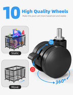 POOLHOUR Pool Float Storage – Outdoor Pool Toy Storage Organizer for Pool Noodles, Toys, Floats, Balls,Equipment, Mesh Rolling Storage Organizer Bin, Black