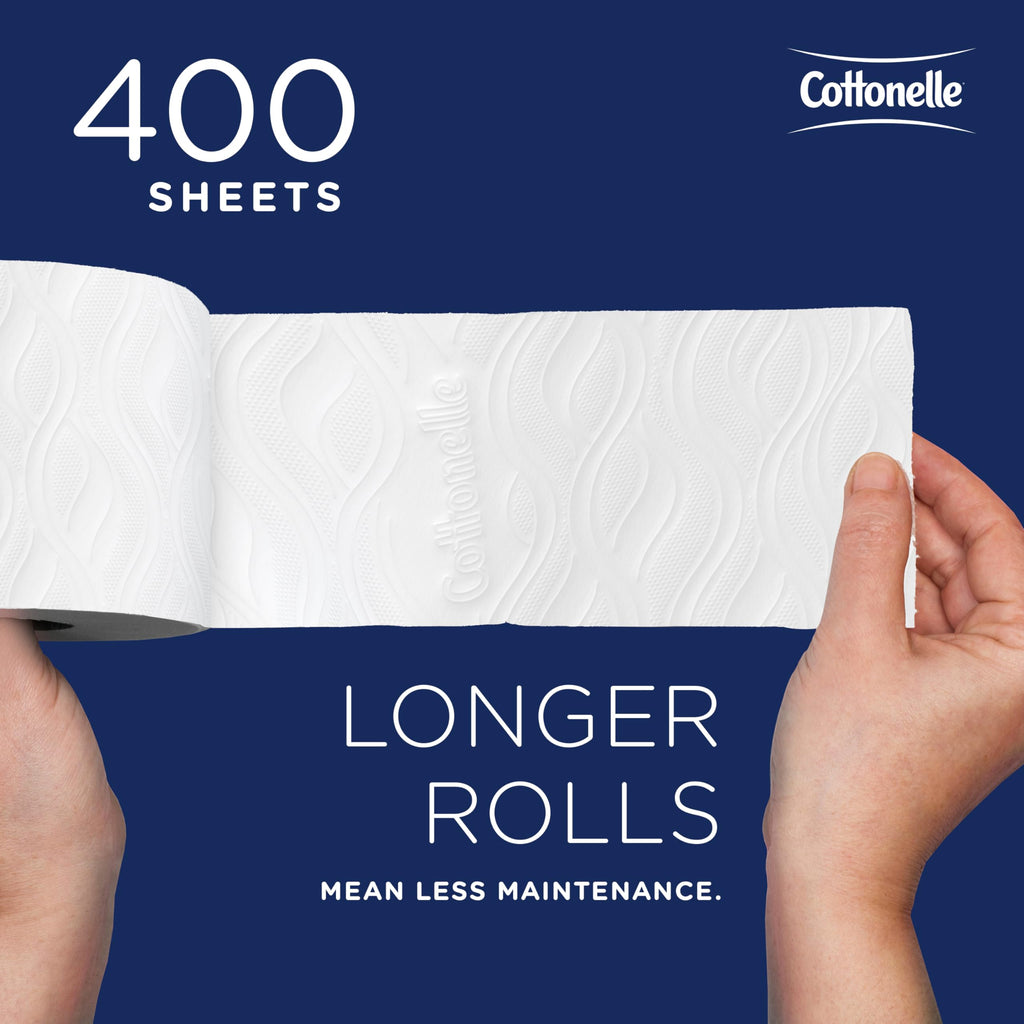 Cottonelle® Professional CleanCare Standard Roll Bulk Toilet Paper (58696), 2-Ply, White, Individually Wrapped (400 Sheets/Roll, 40 Rolls/Case, 16,000 Sheets/Case)