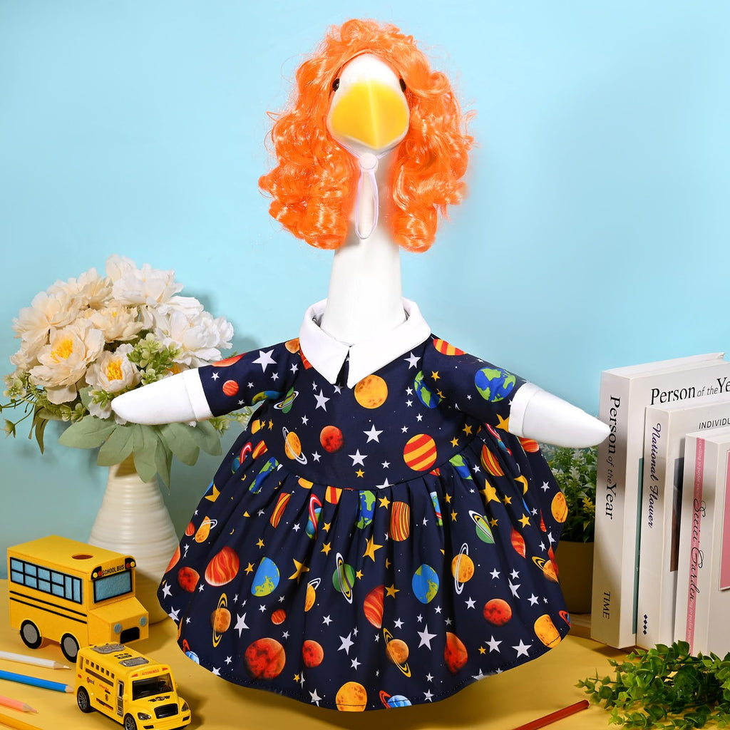 JcHrmers Back to School Porch Goose Outfits Teacher Goose Outfits Halloween Lawn Goose Clothes Fits 23" Cement Plastic Goose Statue for School Classroom Outdoor Garden Lawn Yard Patio Decor