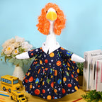 JcHrmers Back to School Porch Goose Outfits Teacher Goose Outfits Halloween Lawn Goose Clothes Fits 23" Cement Plastic Goose Statue for School Classroom Outdoor Garden Lawn Yard Patio Decor