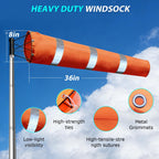 Airport Windsock Pole Kit, 8 in x 36 in Aviation Grade Wind Sock Pole Kit