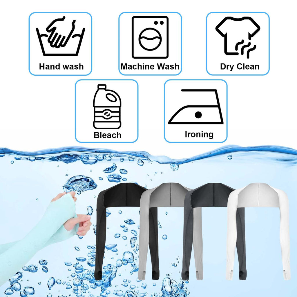 PHOGARY 4 Pieces Cooling Shawl Arm Sleeves Sun Uv Protection Cooler Shrug, Comfortable & Breathable Anti-UV Arm Sleeves for Women with Finger Holes for Driving Golfing Fishing Running