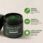 Anti-Bad Breath Herbal Gel Supplement, Internal Freshening Formula with Parsley, Green Tea, Lemon Balm, Clove Bud Oil, Peppermint Oil & Chlorophyllin, Natural Mint Flavor (1PCS)