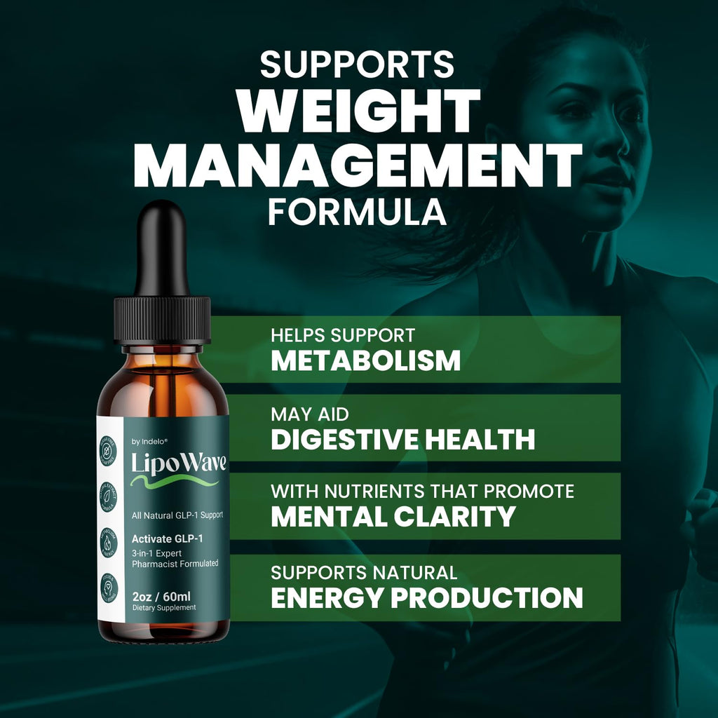 LipoWave Drops – Natural Liquid Dietary Blend for Daily Health Support (3 Bottle - 3 Month Supply)