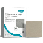 Dimora Upgrade Silver Calcium Alginate Wound Dressing -Antibacterial Non Stick Gauze for Wounds Care, Highly Absorbent Sterile Bandage Pads with Ag, 2'' x 2'' Patches 12 Packs Individual