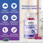 Calcium Citrate Gummies, Chewable Calcium Citrate 1000mg for Bone, Muscle & Immune Support, Ultimate Absorption Calcium Supplements for Women & Men, Blueberry, 120 Chews