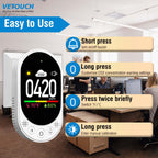 VETOUCH Plug in CO2 Detector Wall, 3-in-1 Air Quality Monitor CO2 Alarm, Digital Display CO2 Monitor, Household Temp Humidity Meter, Real-Time CO2 Level Sensor Alert for Home Office School Garage