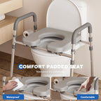 Loyoda Toilet Seat Risers for Seniors, Raised Toilet Seat with Padded Handles & Seat, 400 LBS Raised Toilet Seat with Adjustable Height & Width for Pregnant, Disabled, Handicapped,(Gray)