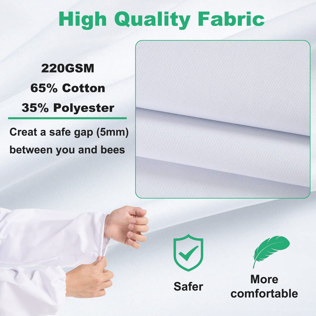 LONGADS Bee Suit for Men, Full Body Beekeeper Suit with Gloves & Veil XXXL