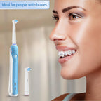 8pcs Interspace Toothbrush Heads, Compatible with Braun Oral B Electric Toothbrushes for Cleaning Crevices, Bridges and Implants.