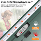 SDOVUERC 16'' 6 Bars Grow Light Strips for Indoor Plants with Auto ON/Off Timer 6/12/18H, 5 Dimmable Levels for Shelves Plant Growing(Pack 1)