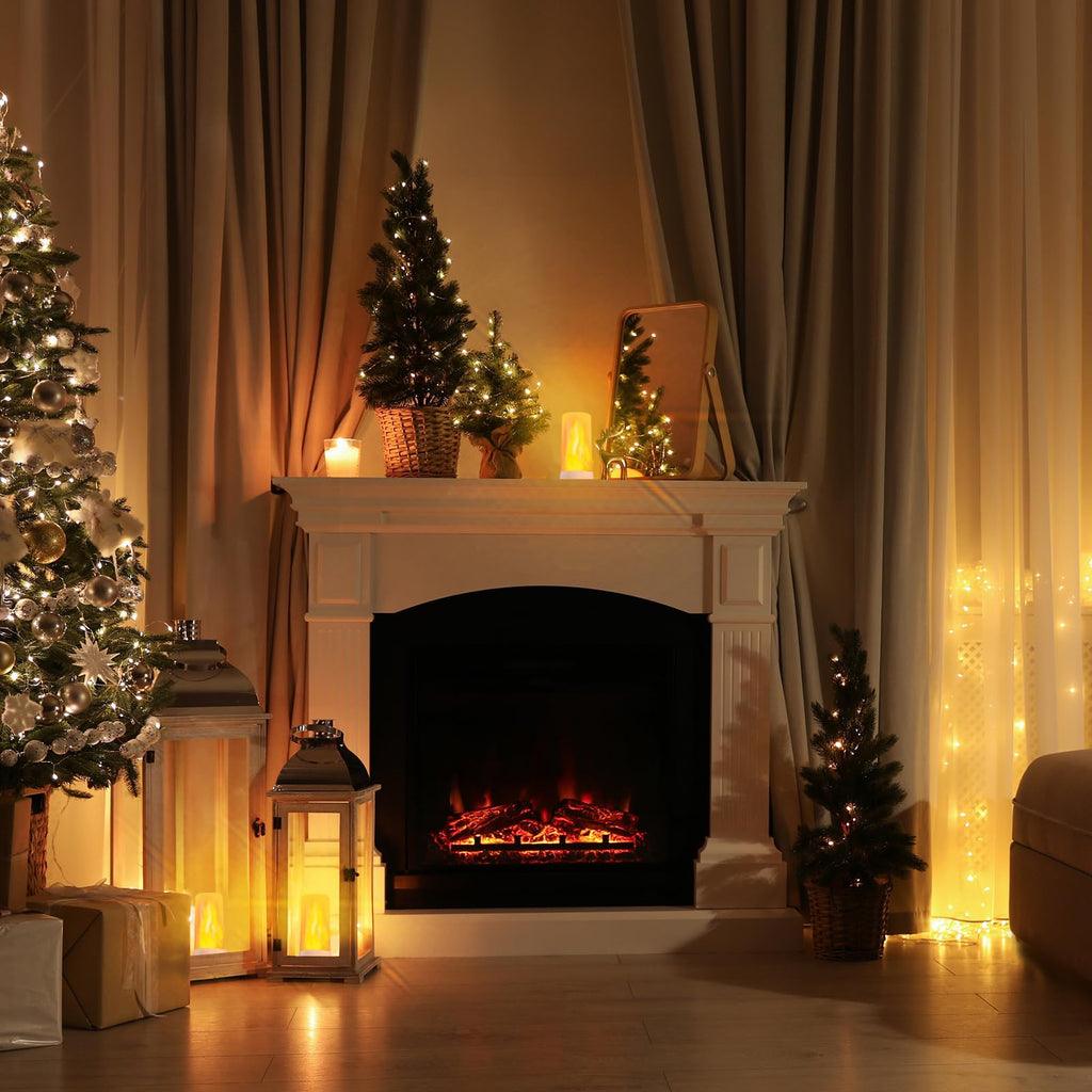 Hompavo 【Upgraded】 Flame Lights with Remote, Timer, 4-Mode Rechargeable