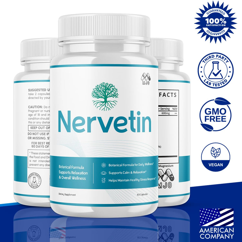 (3 Pack) Nervetin Capsules, Official Nervetin Pills with All Natural Ingredients , Advanced Vitamin Supplement Pills Supporting Health and Wellness, Maximum Strength Crafted in the USA (180 Capsules)