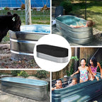 Gecic Horse Trough Cold Plunge Tub Cover, 2 x 2 x 4'' Stock Tank Cover for Horse Trough 4Ft Insulated Cold Plunge Ice Bath Tub Livestock Covers Stock Tank Pool Liner Hot Tub Kit Water Proof Oval