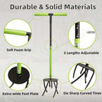 KLDOLLAR Hand Tiller Cultivator, Manual Twist Tiller with Sharp Arrow Tines