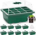 MIXC 10 Packs Seed Starter Tray Seed Starter Kit with Humidity Dome (120 Cells Total Tray) Seed Starting Trays Plant Starter Kit and Base Mini Greenhouse Germination Kit for Seeds Growing Starting