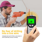 Stud Finder Wall Scanner - 5 in 1 Stud Finder Tool w/Smart Chip and HD LCD Display, Stud Detector Beam Finders for the Center and Edge of Wood AC Wire Metal Studs Joist Pipe (‎Silver Plate)