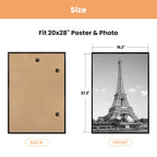 upsimples 20x28 Poster Frame, Easy Slide-In Assembly, Black, 3 Pack