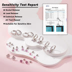 LOFITOR Hypoallergenic Screw Back Stud Hoop Dangle Earrings Set For Girls
