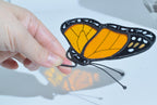 Lolitarcrafts Stained Glass Butterfly Monarch Suncatcher for Pot Plant Decoration,Gift for Women Light Catcher Sun Room Decor Village Style