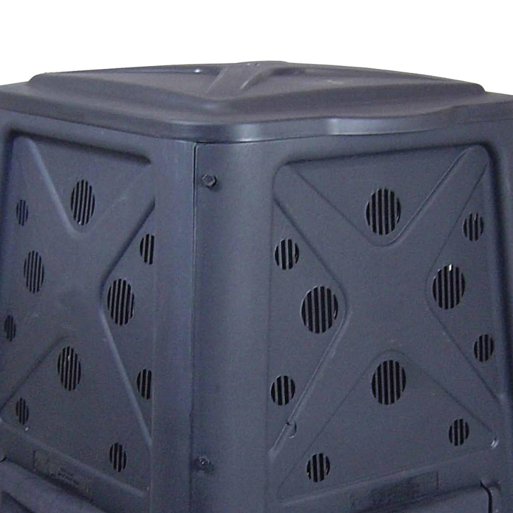 Redmon Outdoor Compost Bin with Lift Off Lid, 4-Door Access & Vent Holes, 65 Gallon, Black - Composting Bin Container for Kitchen Food Waste Recycling