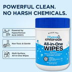Hypo+Chlorous Hypochlorous Acid Wipes – 100 Count Non-Toxic Cleaner for Skin, Baby, Pet, Home & Gym – Bleach-Free