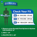 FitRight Bariatric Adult Diapers, Ultra Heavy Absorbency, 3XL (Waist Size 65in-84in), 12 Count, Disposable Incontinence Briefs for Men and Women, Moisture-Wicking, Leak Protection,