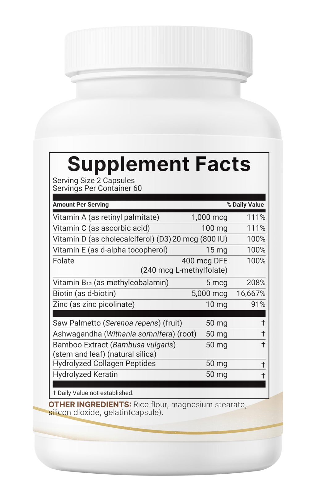 Micro Ingredients Hair Growth Vitamins for Women & Men, 120 Capsules | 14-in-1 Formula with Biotin, Collagen, Keratin, Saw Palmetto & More | Thicker, Fuller, Nourishes Thinning & Loss Hair Support