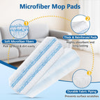 6 Pack H2prO Mop Pads Compatible with O Ceda H2PrO Flat Mop System, 100% Microfiber Mop Head Replacements, Washable and Reusable for H2prO Mop Refills, White