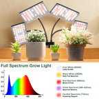 LBW Grow Lights for Indoor Plants, 4-Head Full Spectrum Plant Light