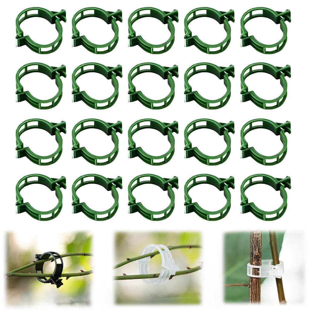 50Pcs Secured Plastic Plant Clip, 2026 Upgrade Plant Support Clips Reusable Garden Clips, Garden Clips for Climbing Plants Tomato Grape Vine Vegetables Plant Fixing Clips (50, Green)