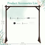 Xiomot Wooden Wedding Arch 7.2FT Square Wood Arches Arbor Backdrop Stand
