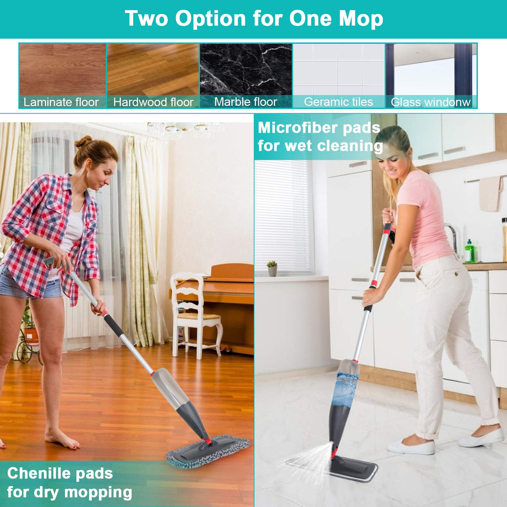 CLDREAM Spray Mop for Floor Cleaning with 3pcs Washable Pads