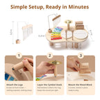Wooden Drum Set for Toddlers 1-3, Montessori Musical Toy for Kids