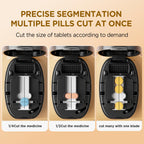 Pill Cutter Splitter for Small and Tiny Pills, 1/2 1/4 Pill Splitter for Small Pills,Vitamins, Tablets in Half or Quarters, Accurate and Easy Cutting, Stainless Steel Blade, Back Storage (Black)